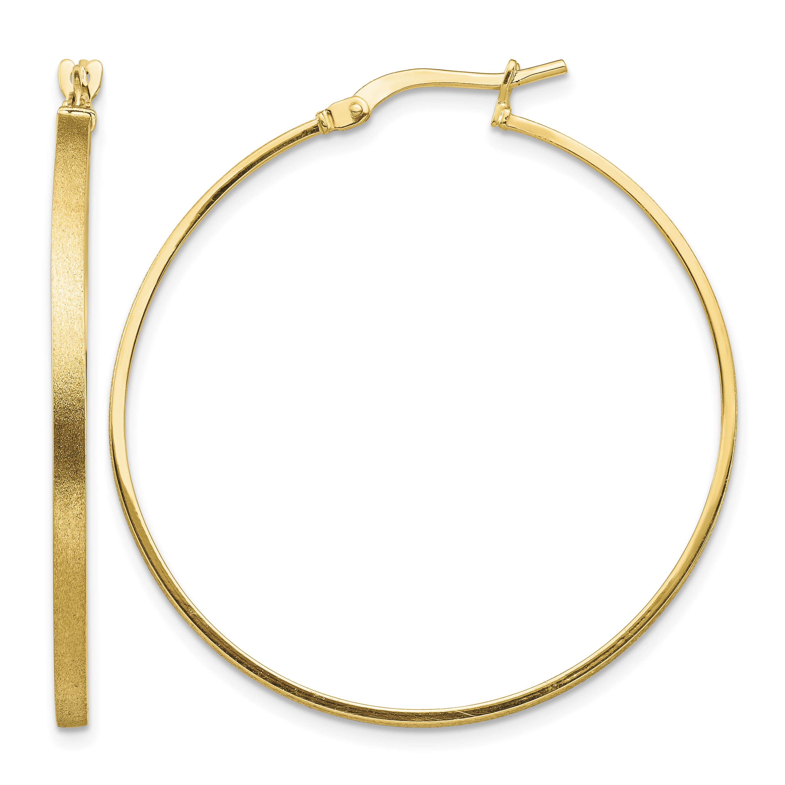 14k Brushed and Polished 2mm Hoop Earrings (TF1361)