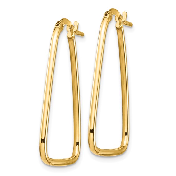 1.5mm Gold Polished Triangle Hoop Earrings