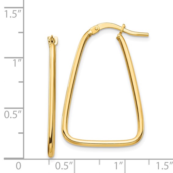 1.5mm Gold Polished Triangle Hoop Earrings