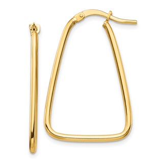 1.5mm Gold Polished Triangle Hoop Earrings