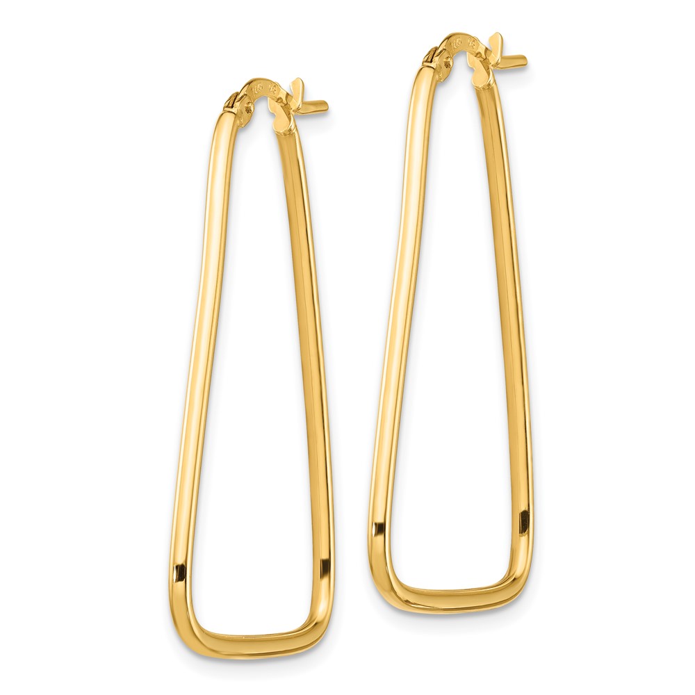 14k 1.5mm Polished Triangle Dangle Hoop Earrings (TF1367)