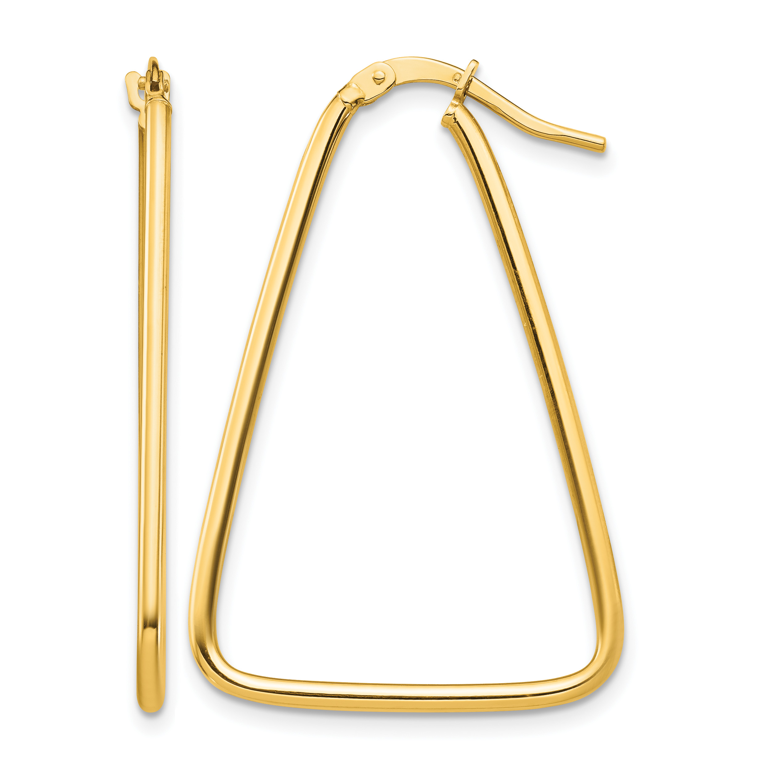 14k 1.5mm Polished Triangle Dangle Hoop Earrings (TF1367)