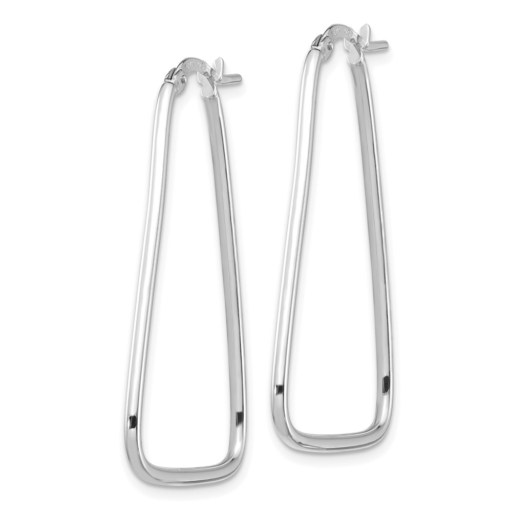 14k 1.5mm White Gold Polished Triangle Dangle Hoop Earrings (TF1367W)