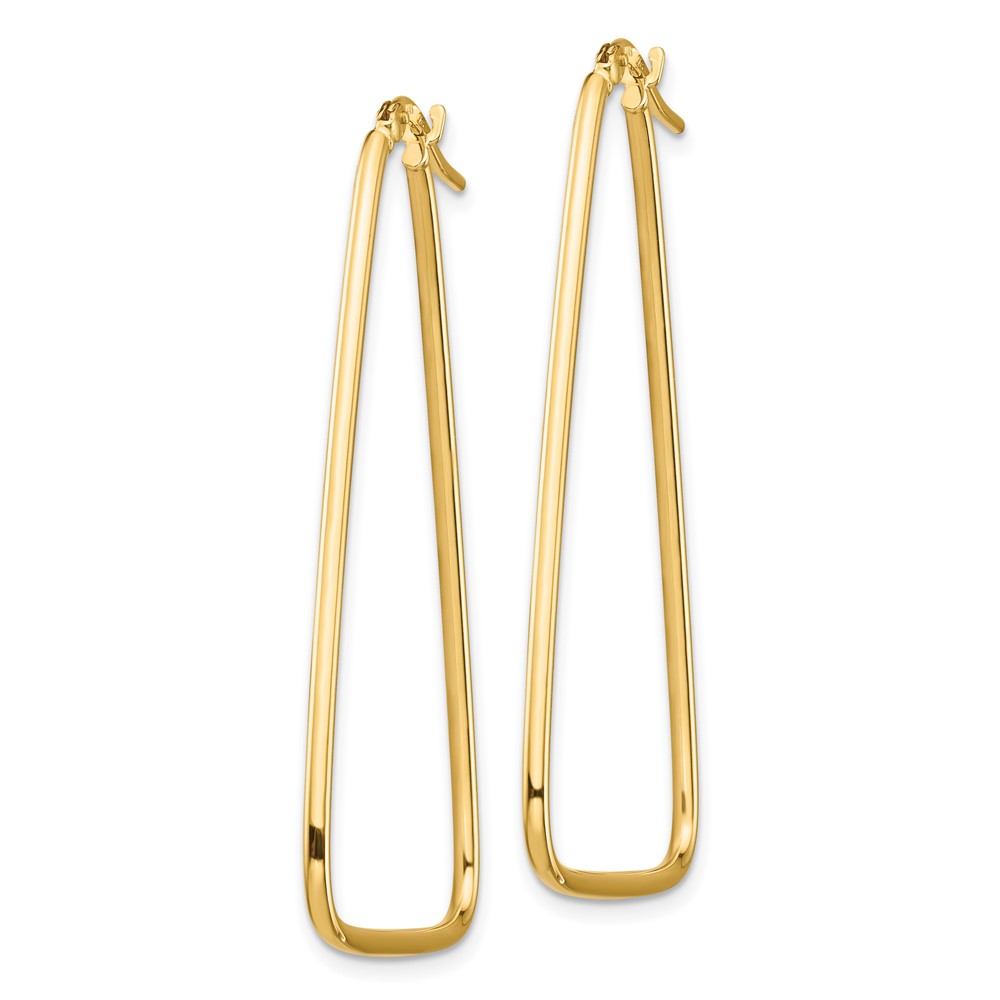 14k 1.5mm Polished Large Triangle Dangle Hoop Earrings (TF1368)