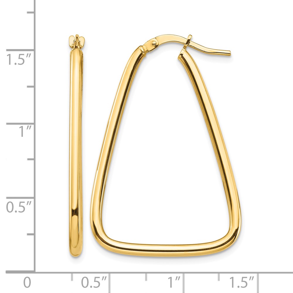 14k 2mm Polished Triangle Hoop Earrings (TF1375)
