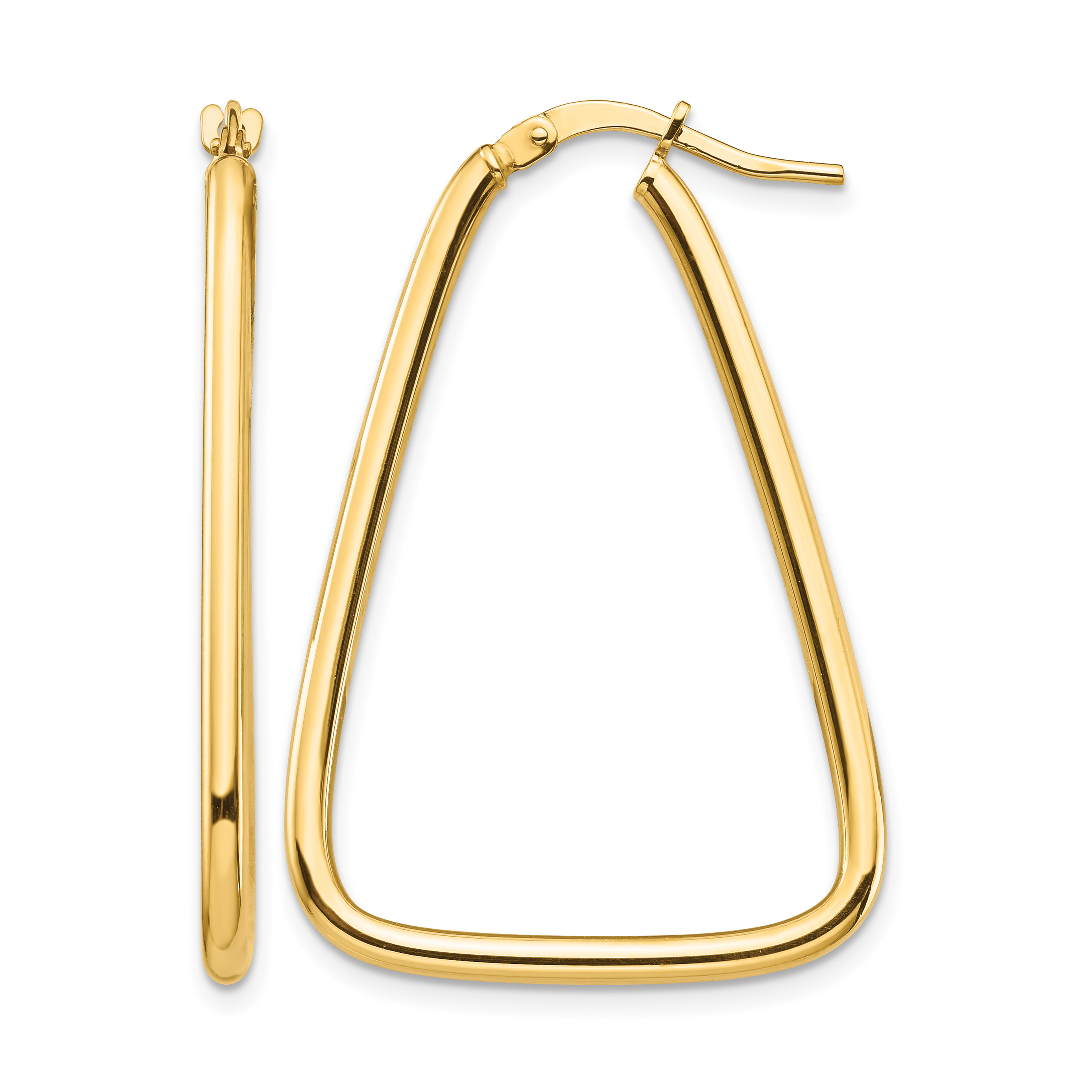 14k 2mm Polished Triangle Hoop Earrings (TF1375)