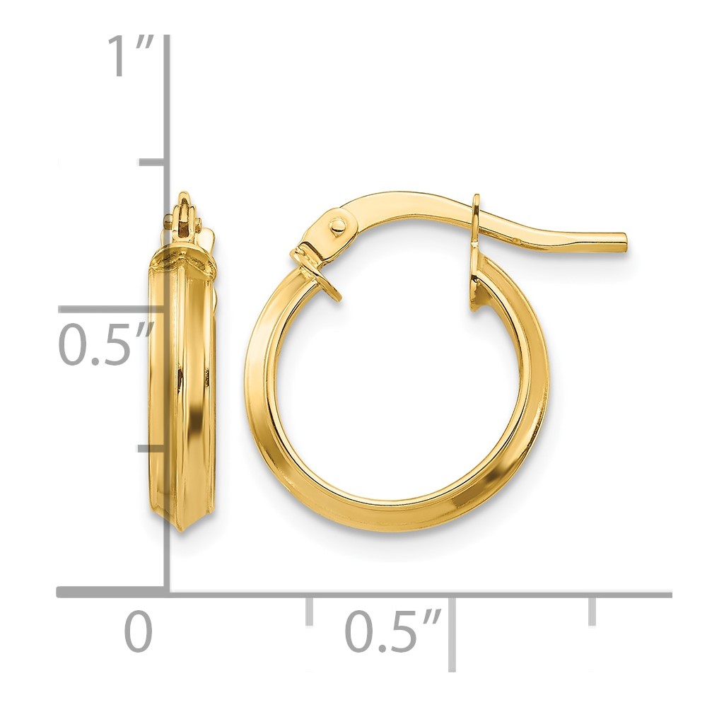 14k Polished Small 3mm Hoop Earrings (TF1380)