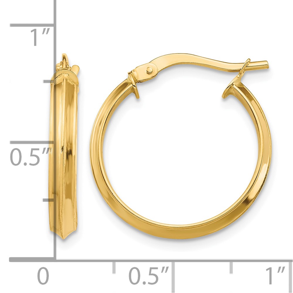 14k Polished Medium 3mm Hoop Earrings (TF1381)