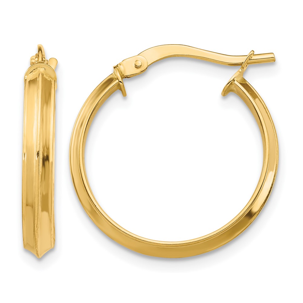 14k Polished Medium 3mm Hoop Earrings (TF1381)