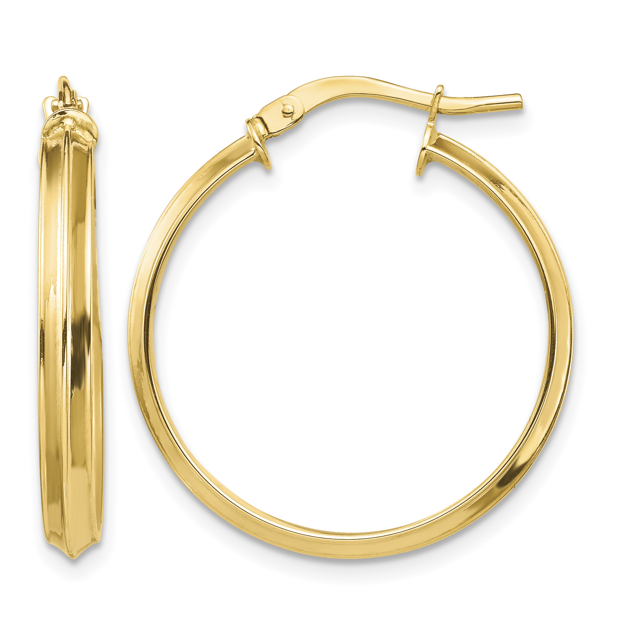14k Polished Large 3mm Hoop Earrings (TF1382)