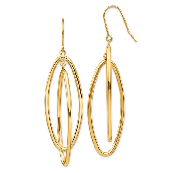 1/2pr 14k Polished Ovals Dangle Earrings