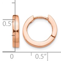 14K Rose Gold Round Hinged Hoop Earrings view 4