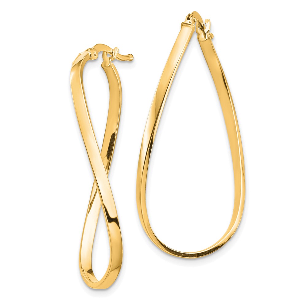 14k Polished 2mm Wavy Hoop Earrings (TF1395)