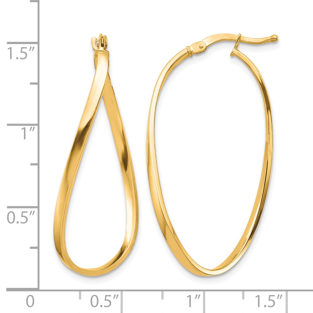 14k Polished 2mm Wavy Hoop Earrings (TF1395)