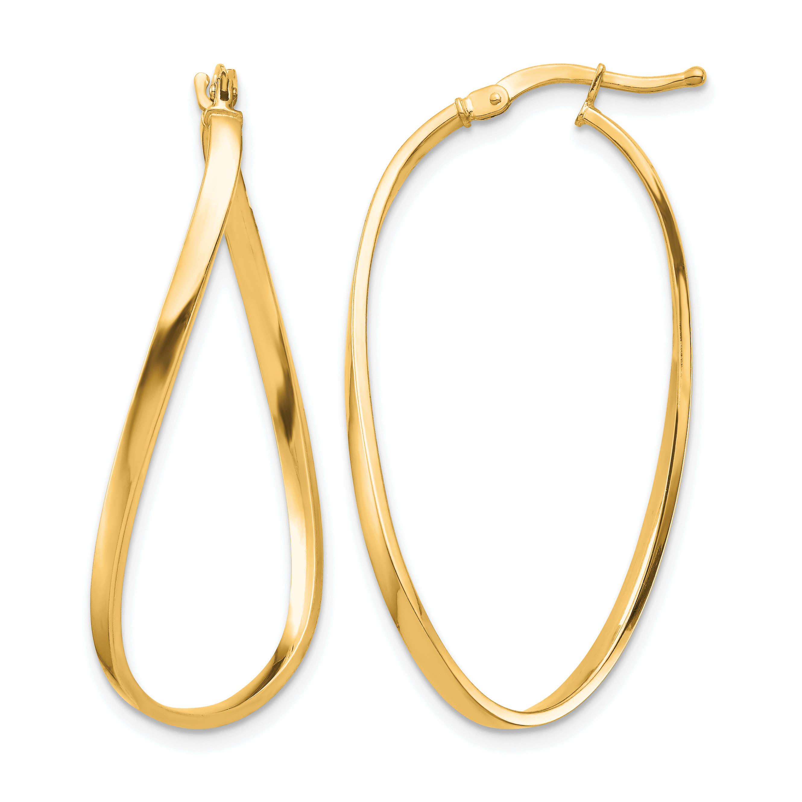 14k Polished 2mm Wavy Hoop Earrings (TF1395)