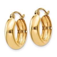 14K Yellow Gold 4.75x 16mm Polished Round Hoop Earrings view 2