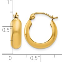14K Yellow Gold 4.75x 16mm Polished Round Hoop Earrings view 4
