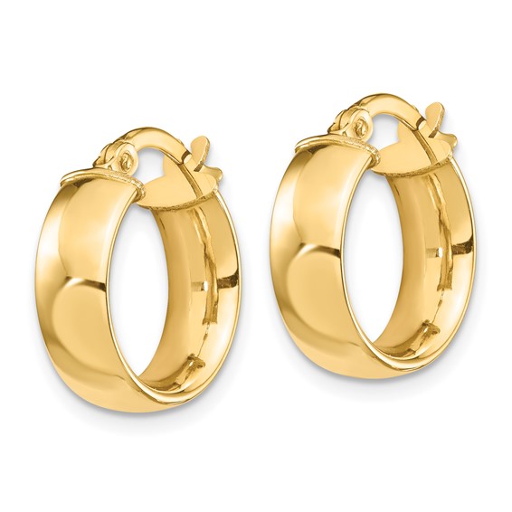 5mm Gold Half Round Tube Hoop Earrings
