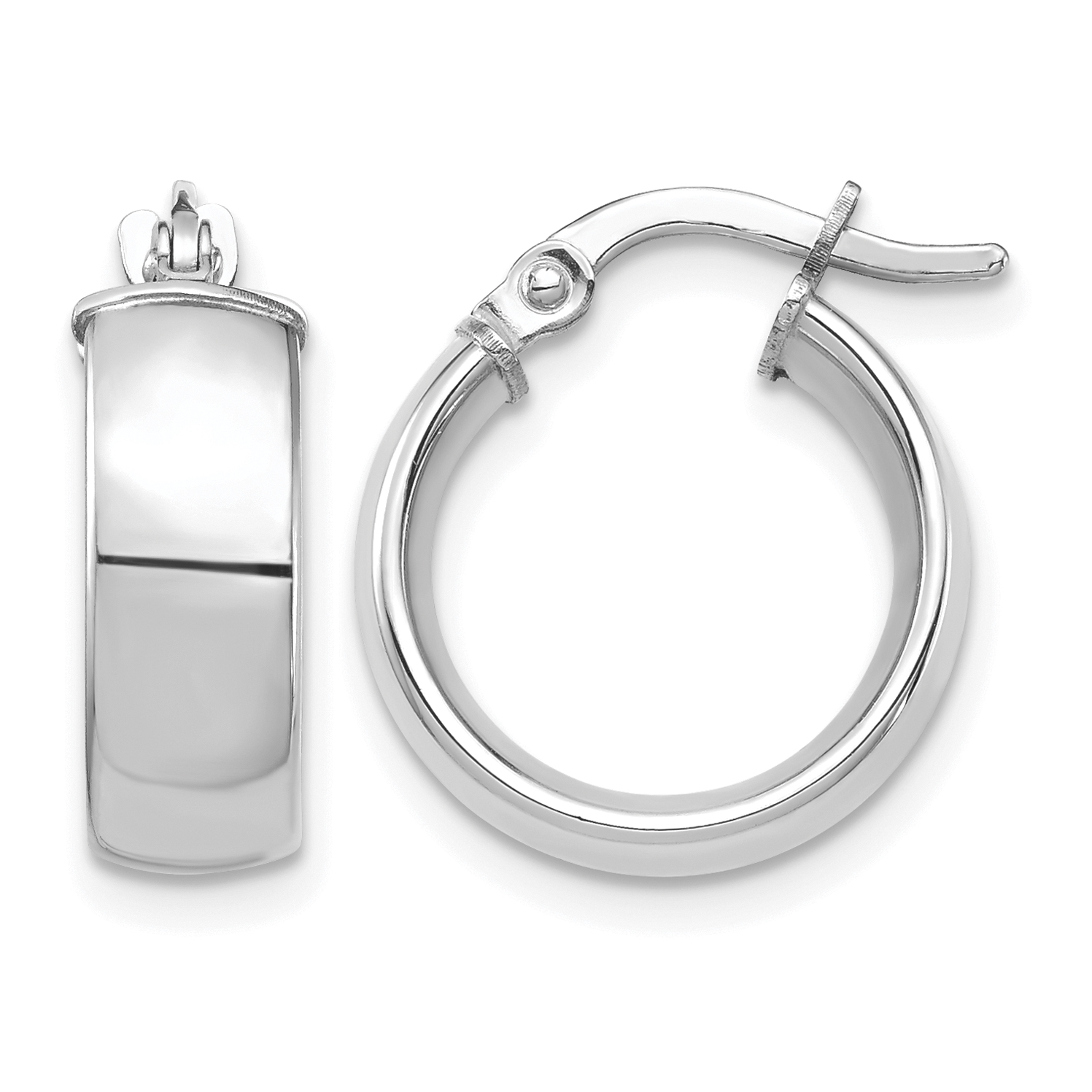 14k White Gold High Polished 5mm Hoop Earrings (TF1400W)