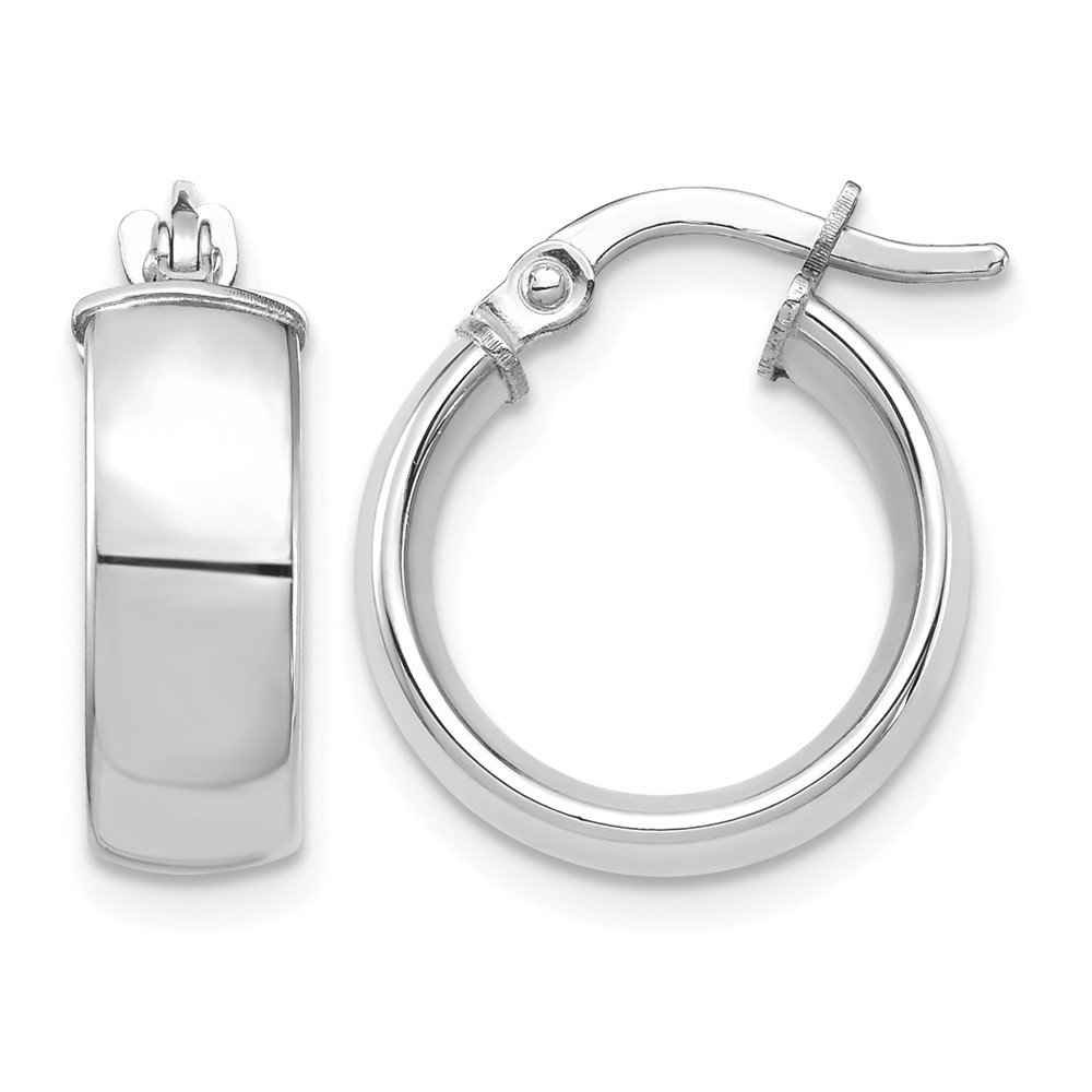 14k White Gold High Polished 5mm Hoop Earrings (TF1400W)