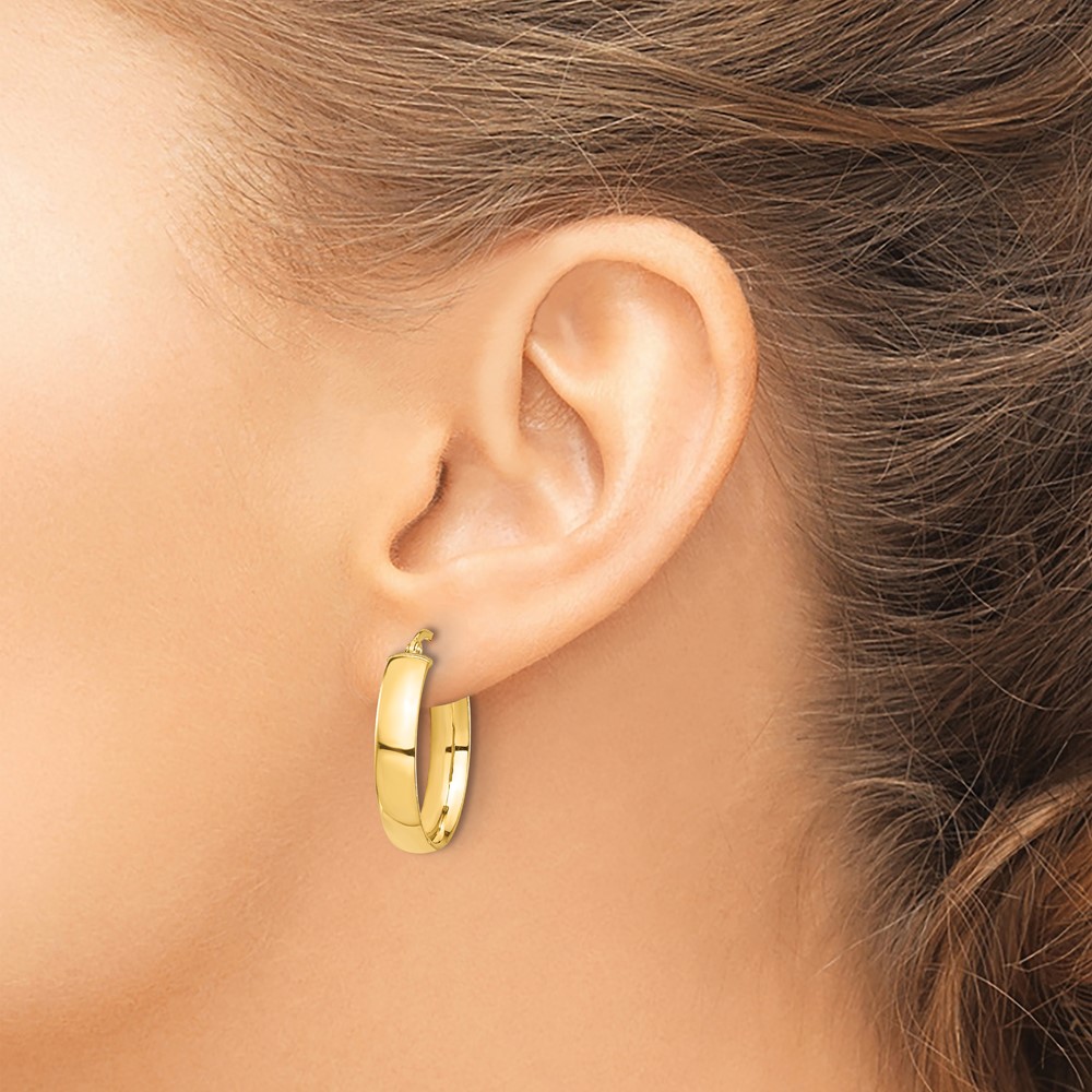 14k High Polished 5mm Hoop Earrings (TF1402)