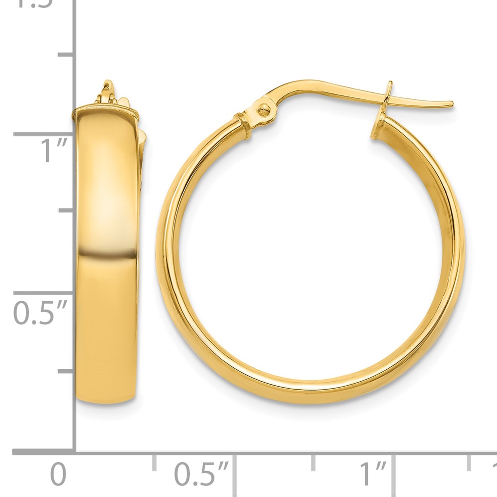 14k High Polished 5mm Hoop Earrings (TF1402)