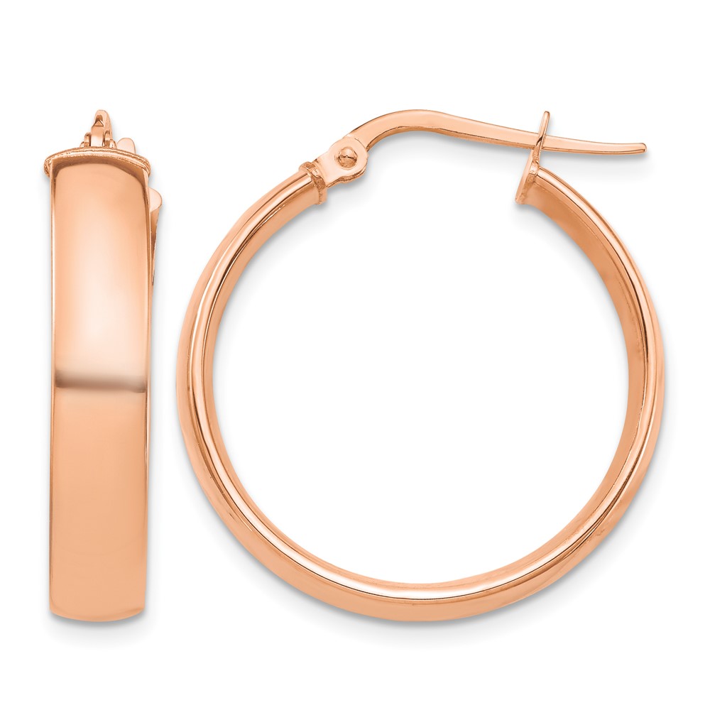 14k Rose Gold High Polished 5mm Hoop Earrings (TF1402R)