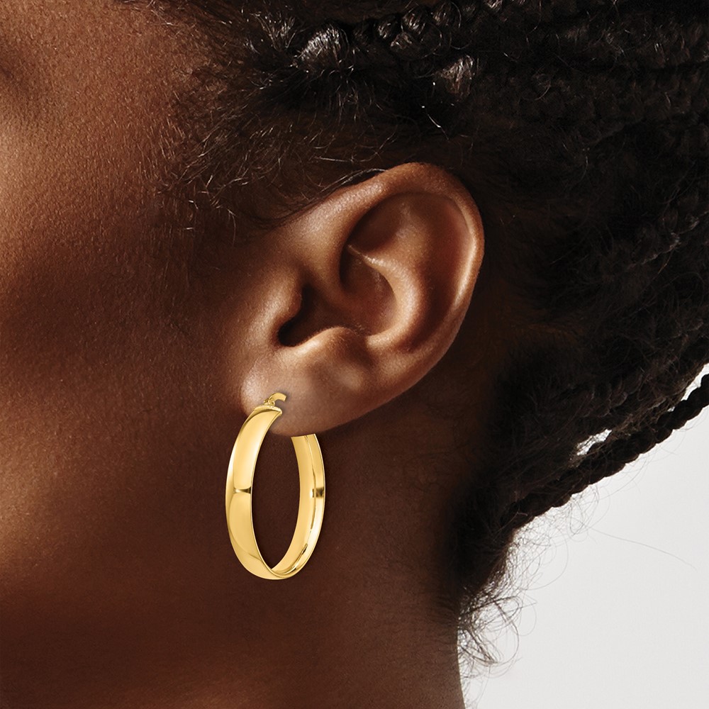 14k High Polished 5mm Hoop Earrings (TF1403)