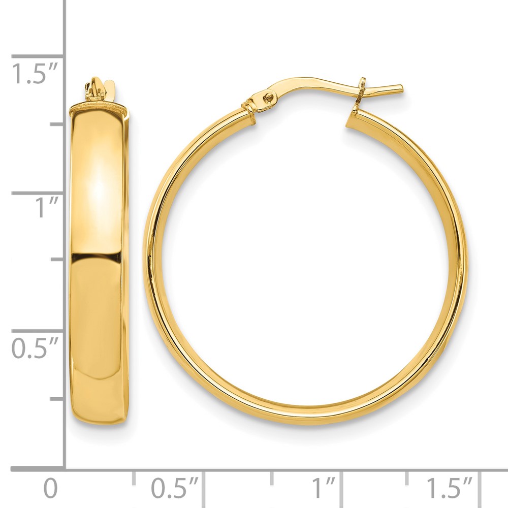 14k High Polished 5mm Hoop Earrings (TF1403)