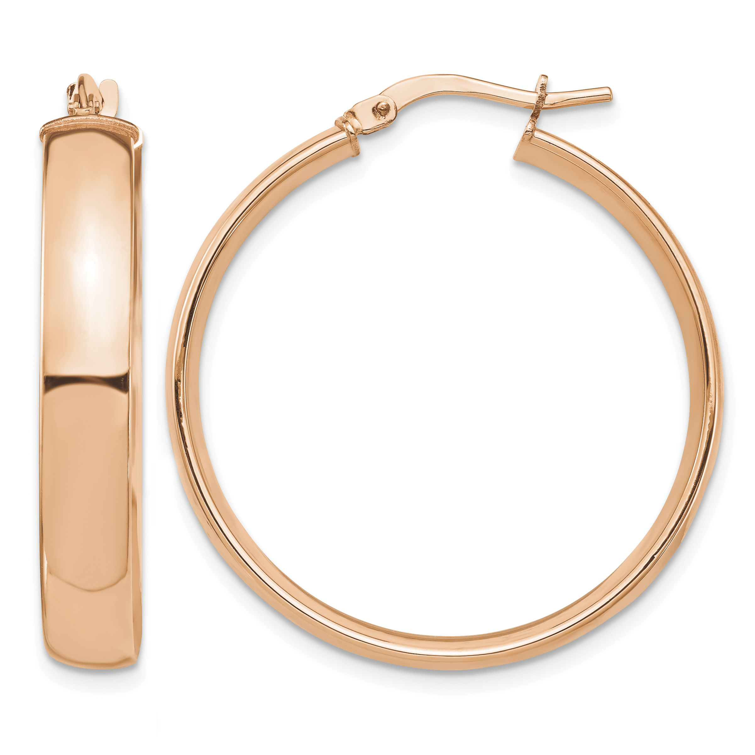 14k Rose Gold High Polished 5mm Hoop Earrings (TF1403R)