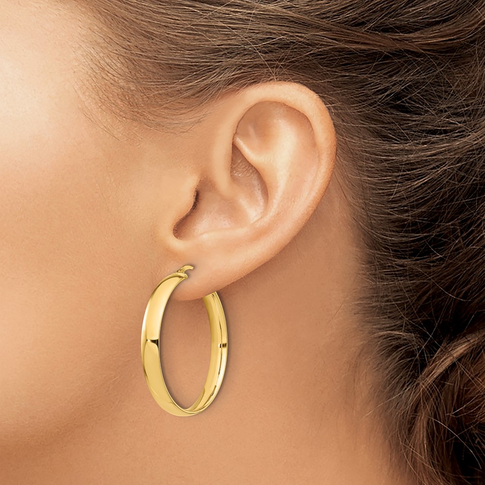 14k High Polished 5mm Hoop Earrings (TF1404)