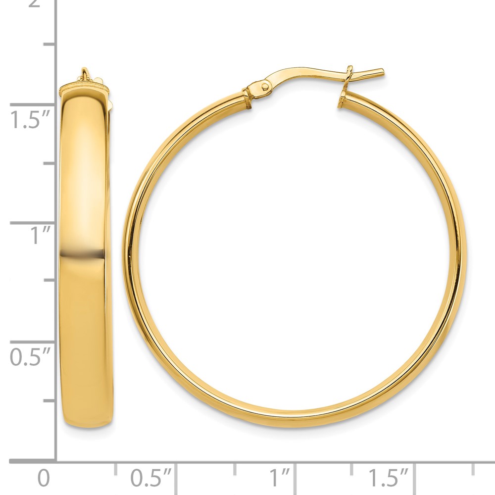 14k High Polished 5mm Hoop Earrings (TF1404)