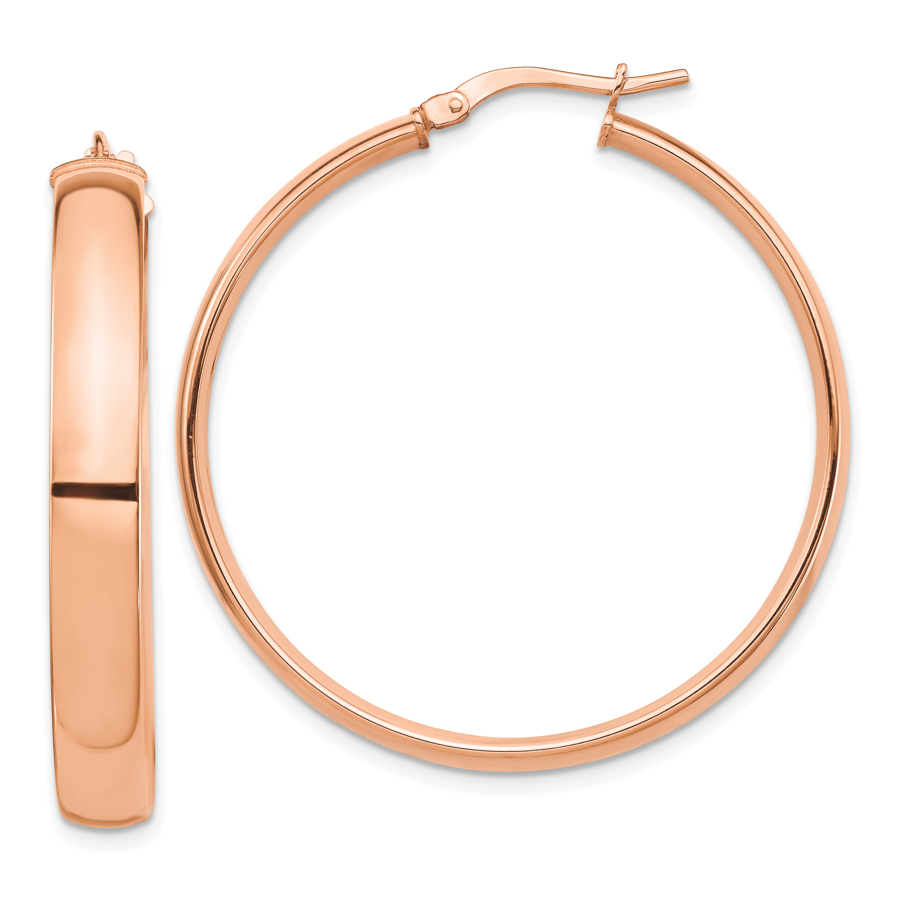 14k Rose Gold High Polished 5mm Hoop Earrings (TF1404R)