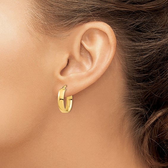 5mm Gold Oval Tube Earrings