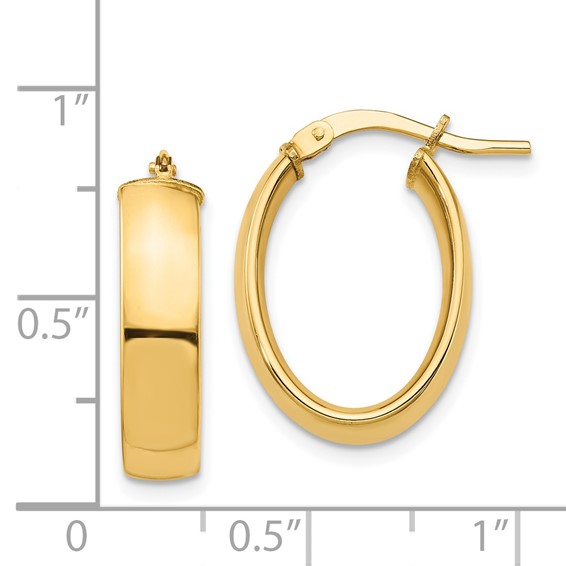 5mm Gold Oval Tube Earrings