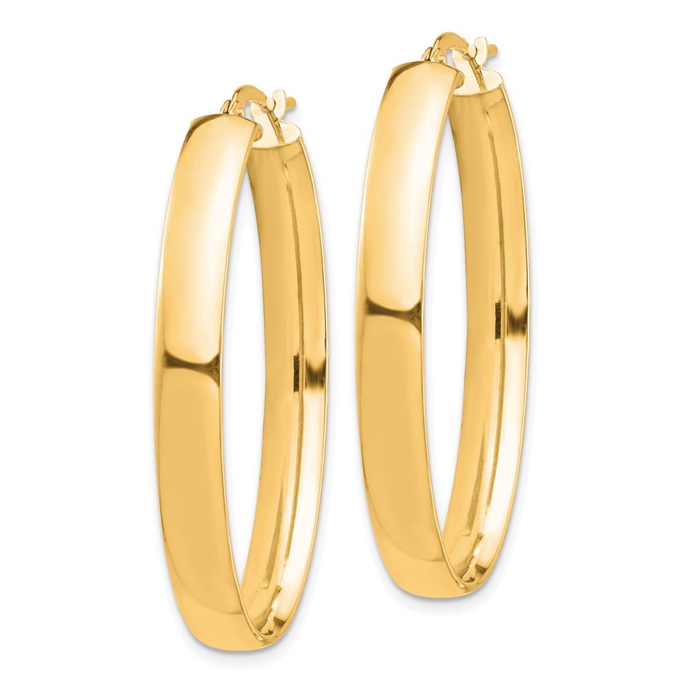 14k High Polished 5mm Oval Hoop Earrings (TF1409)