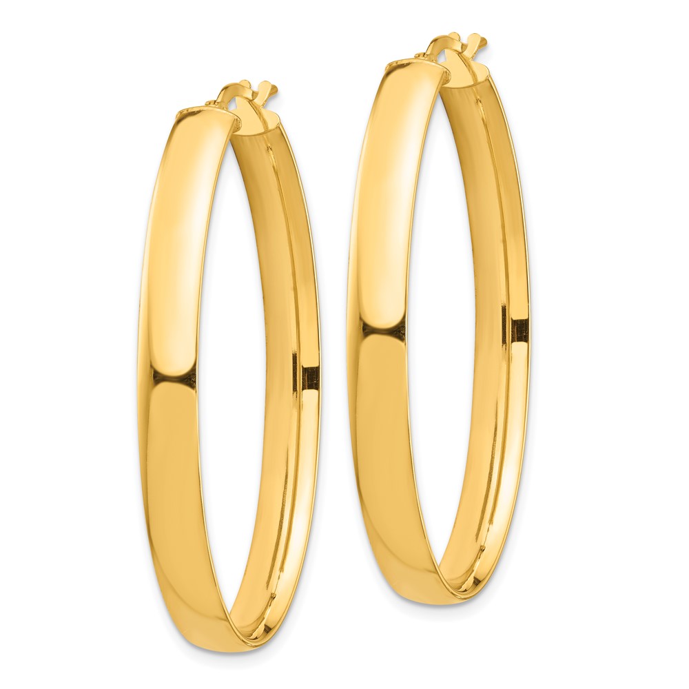 14k High Polished 5mm Oval Hoop Earrings (TF1410)
