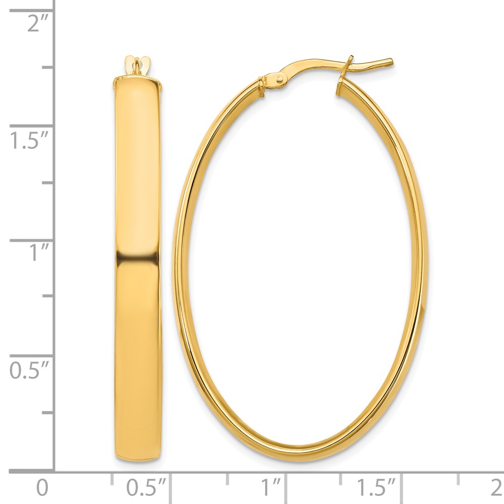 14k High Polished 5mm Oval Hoop Earrings (TF1410)