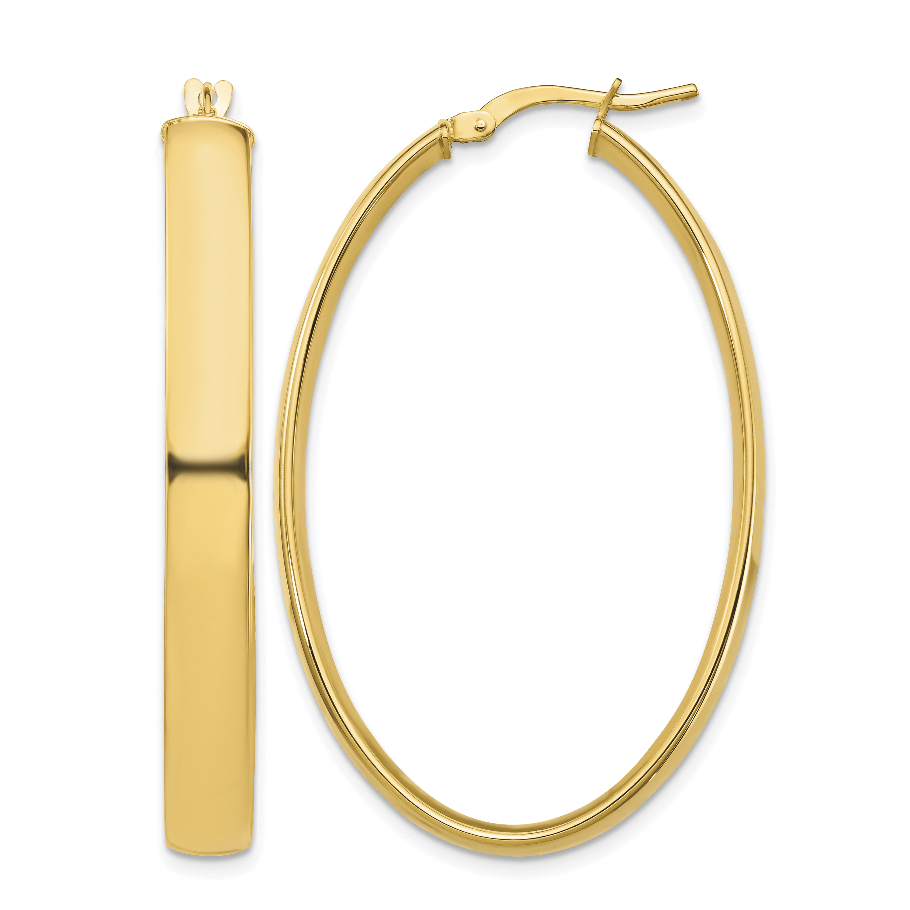 14k High Polished 5mm Oval Hoop Earrings (TF1410)