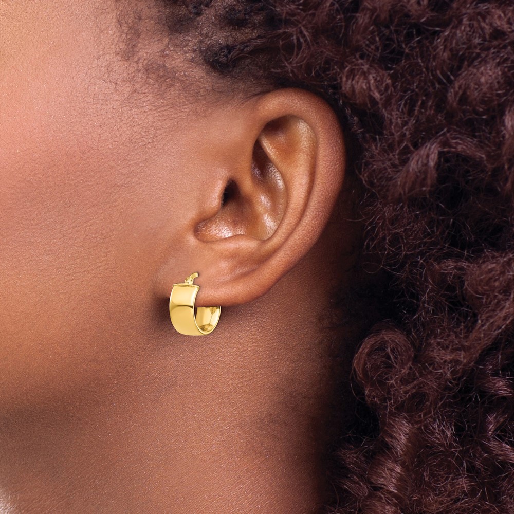 14k High Polished 7mm Hoop Earrings (TF1411)