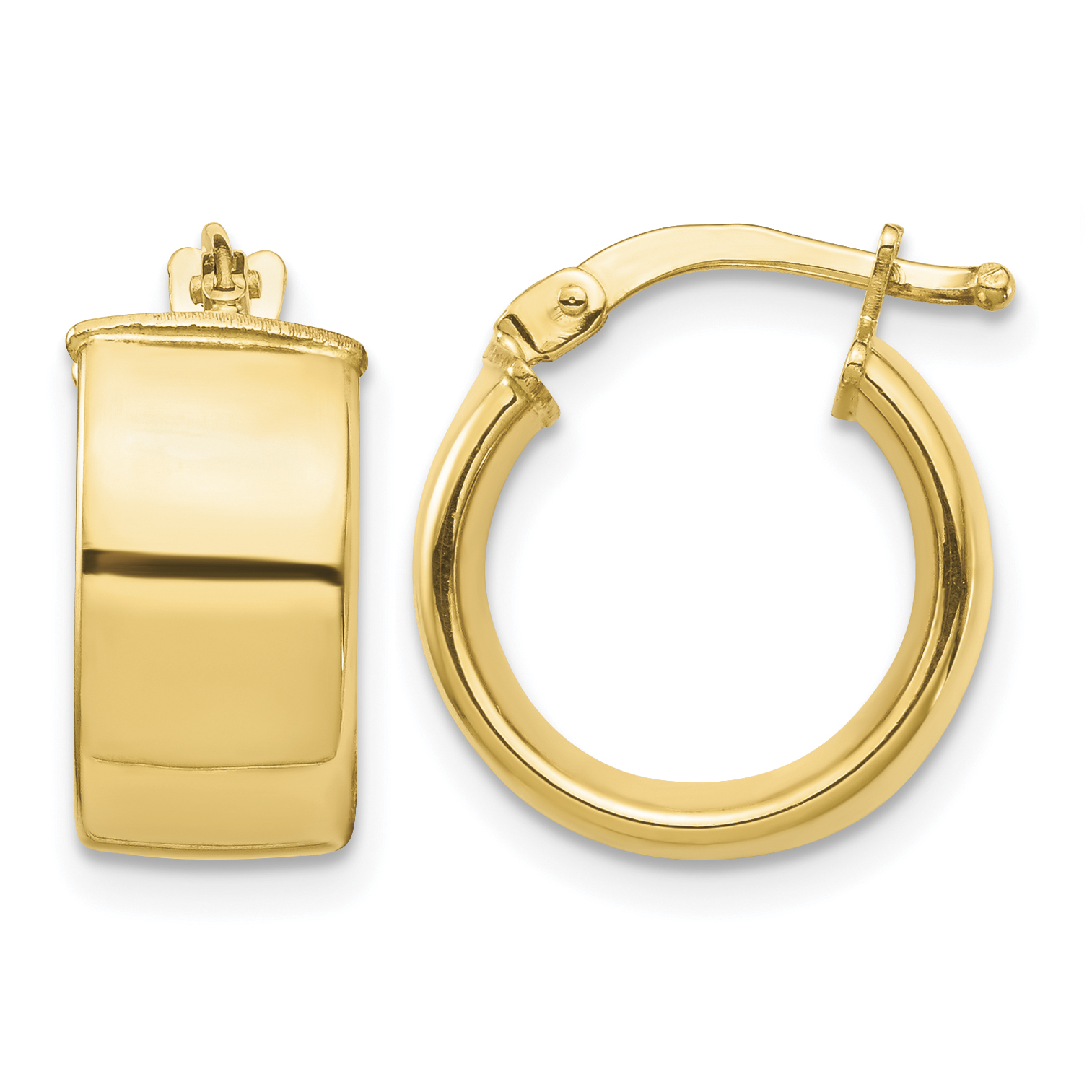 14k High Polished 7mm Hoop Earrings (TF1411)
