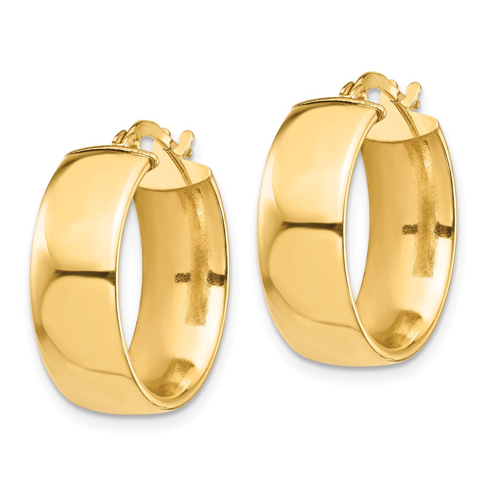 14k High Polished 7mm Hoop Earrings (TF1412)