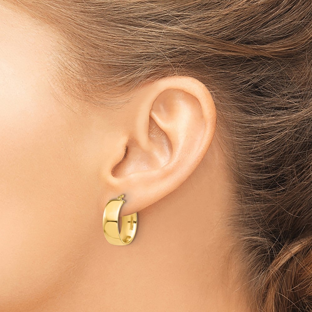 14k High Polished 7mm Hoop Earrings (TF1412)