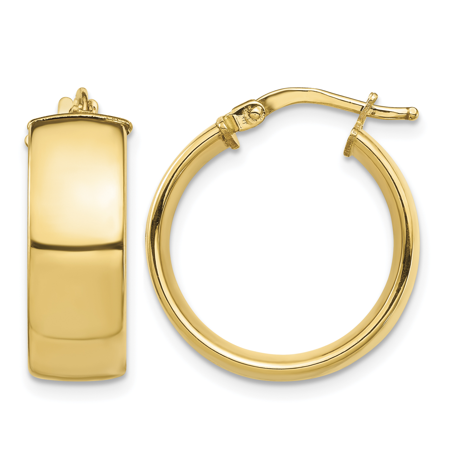14k High Polished 7mm Hoop Earrings (TF1412)