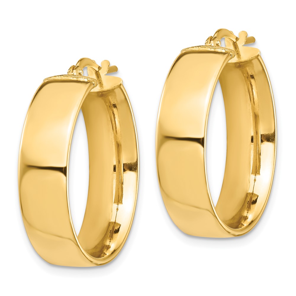 14k High Polished 7mm Hoop Earrings (TF1413)