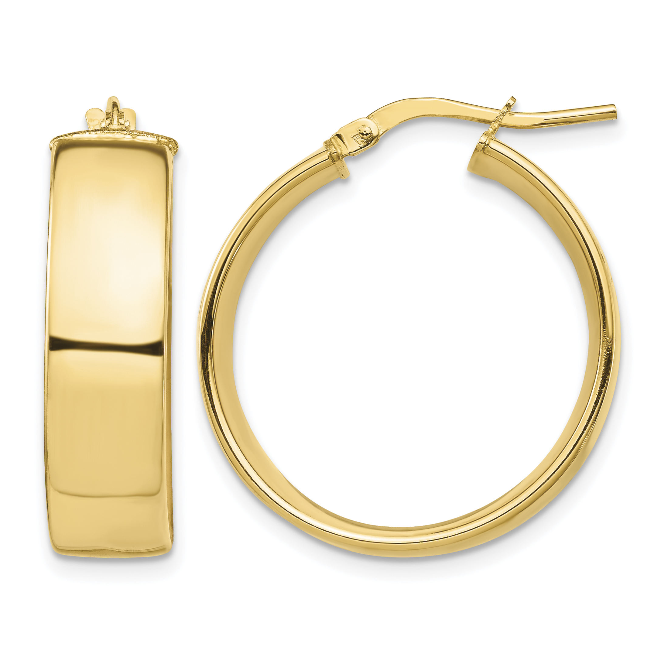 14k High Polished 7mm Hoop Earrings (TF1413)