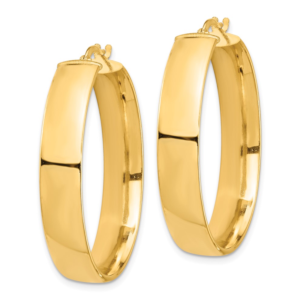 14k High Polished 7mm Hoop Earrings (TF1415)