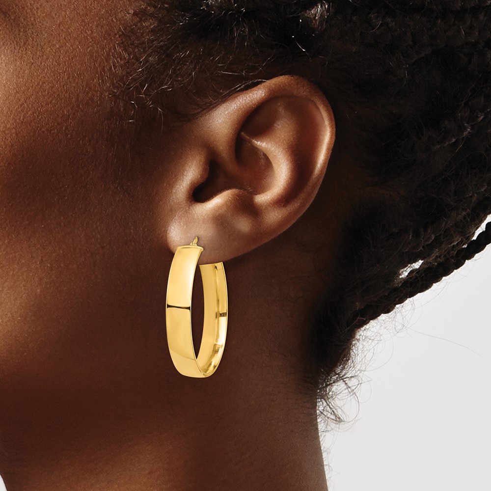 14k High Polished 7mm Hoop Earrings (TF1415)