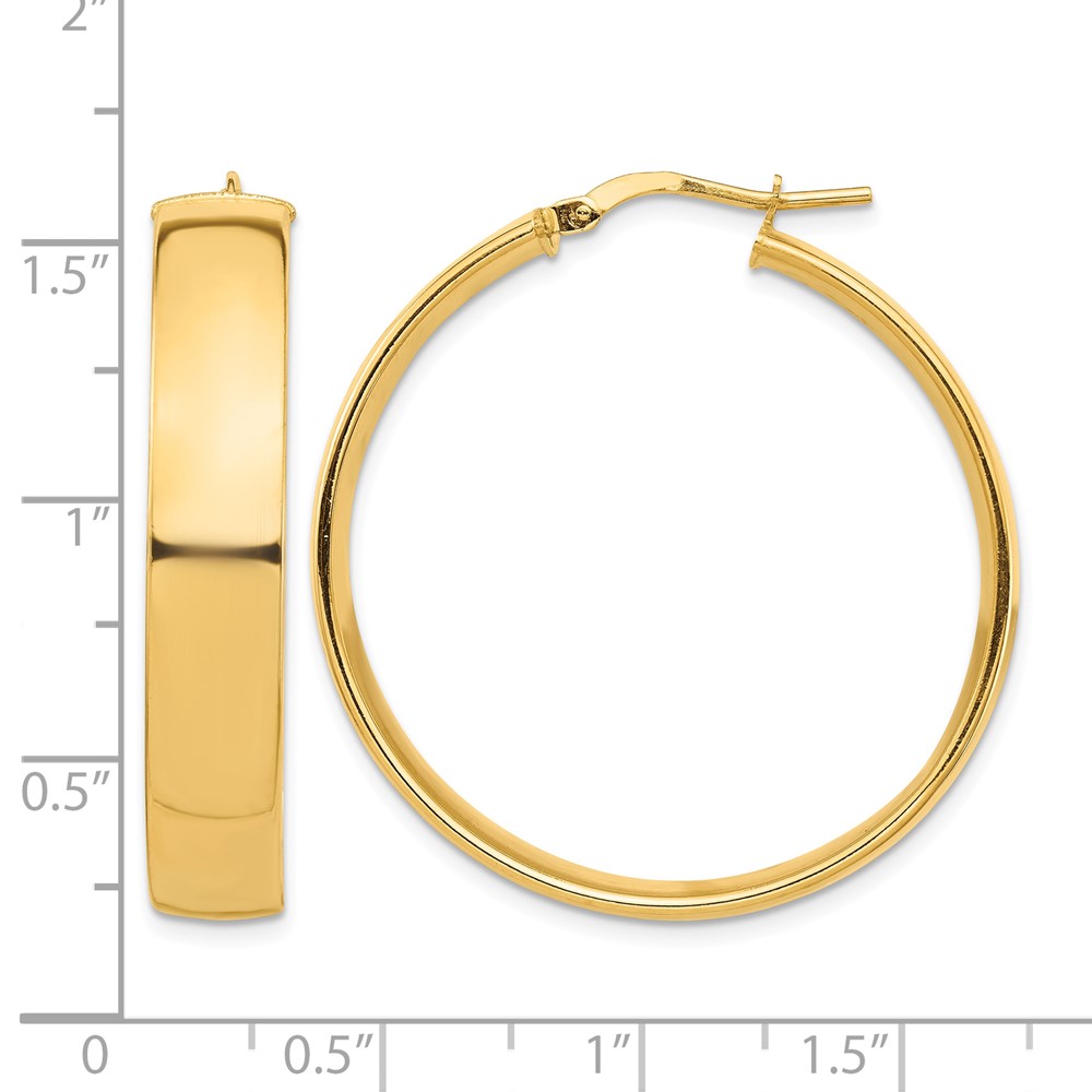 14k High Polished 7mm Hoop Earrings (TF1415)