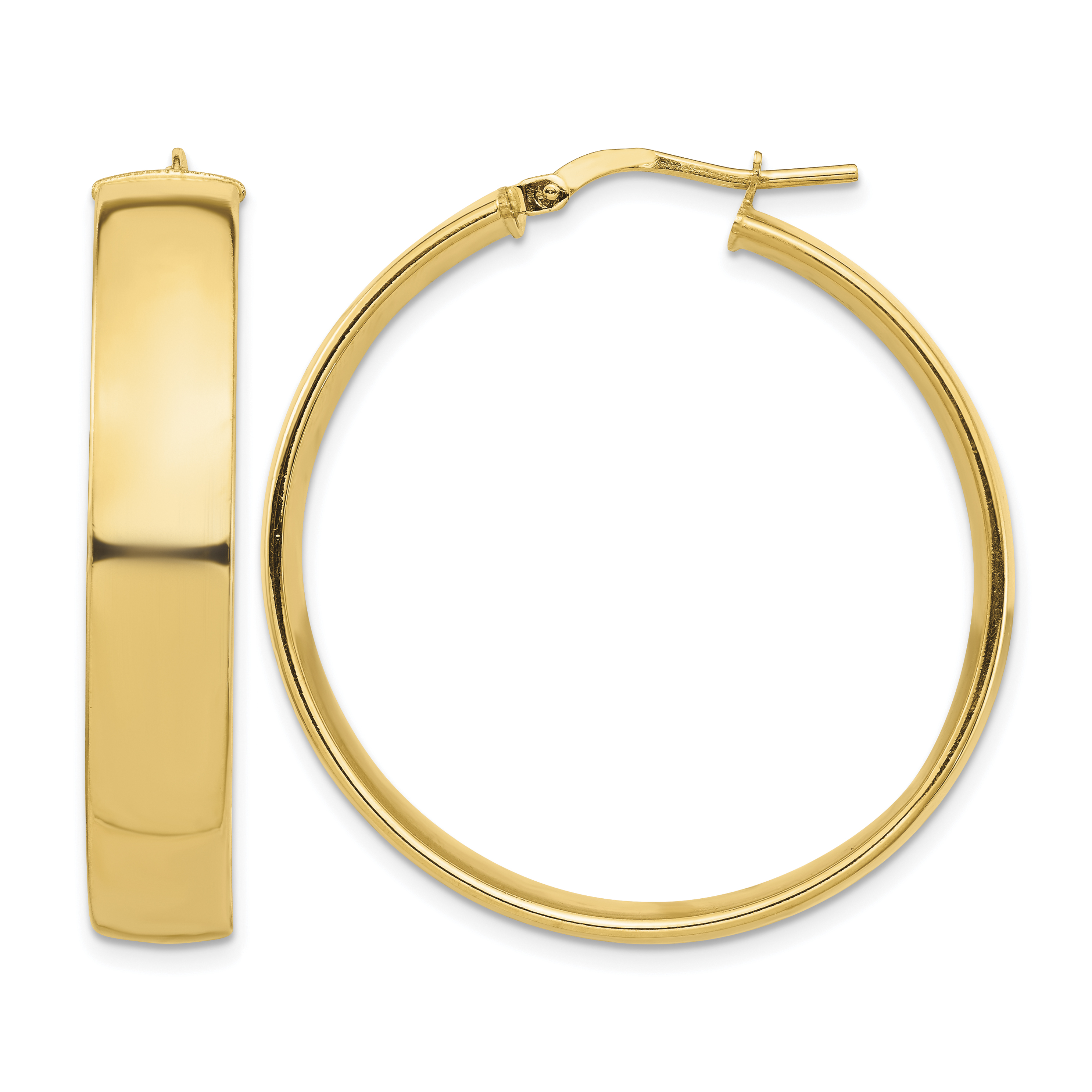 14k High Polished 7mm Hoop Earrings (TF1415)